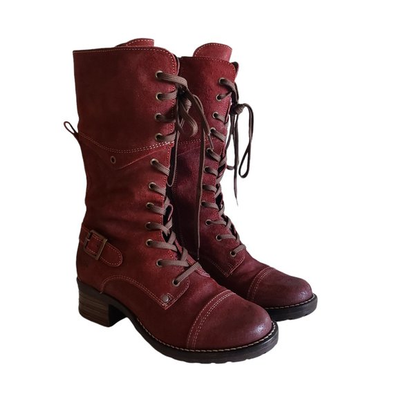 Taos Footwear Shoes Taos Tall Crave Boots In Burgundy Red Lace Up